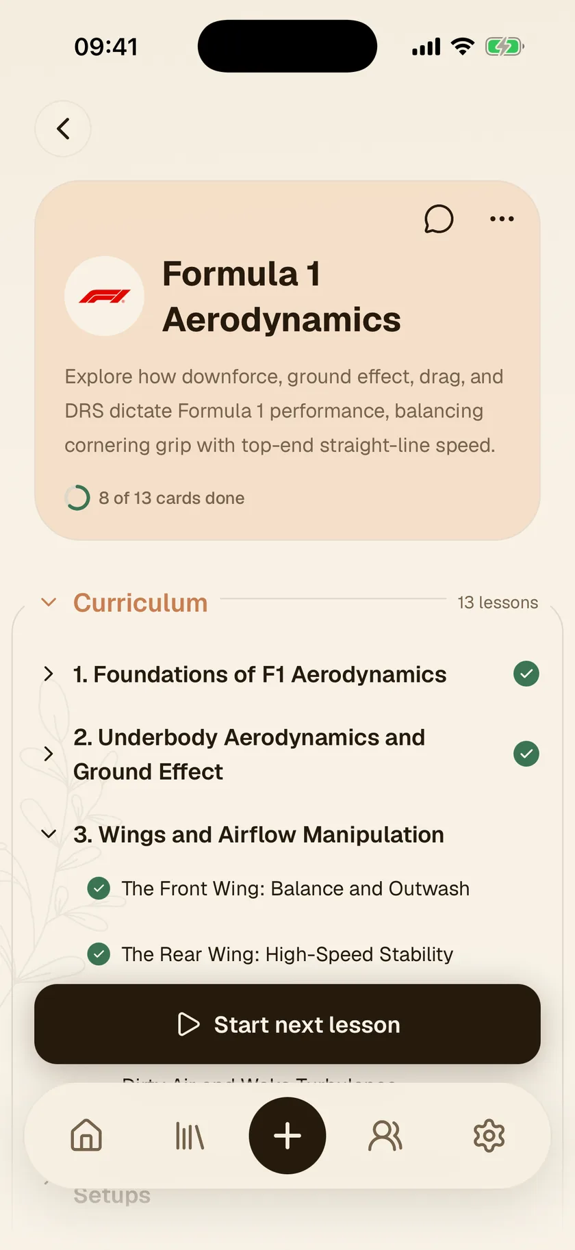 A Sophia course overview with its curriculum of sections and lessons expanded.